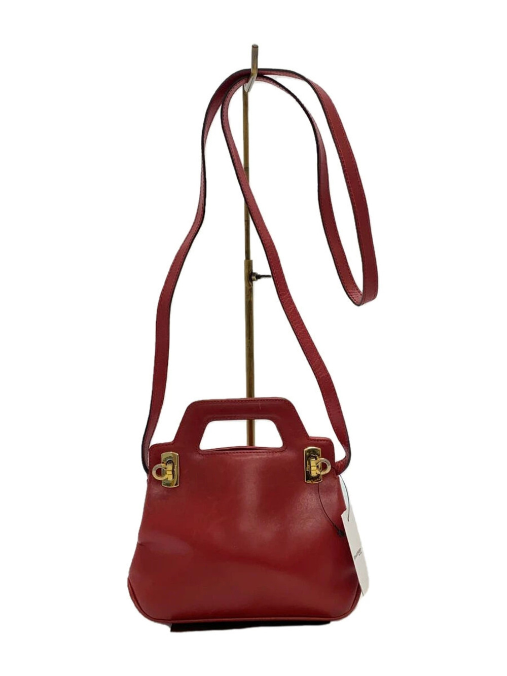 Salvatore Ferragamo Gancini Shoulder Bag Leather RED